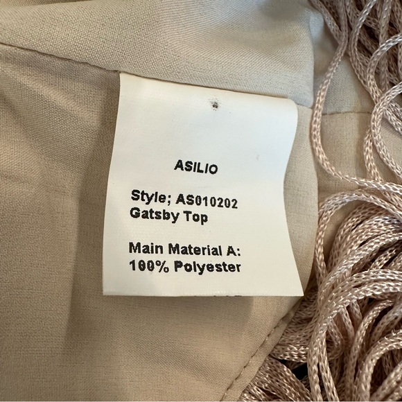 NWT Asilio/Revolve Gatsby fringe top 4 beige/cream 1920's boho - Picture 11 of 12